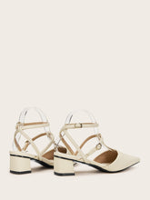 Load image into Gallery viewer, Point Toe Ankle Strap Chunky Heels