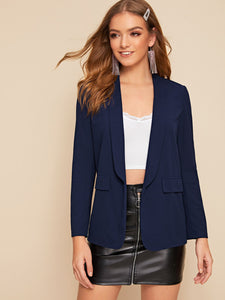 Solid Shawl Collar Blazer