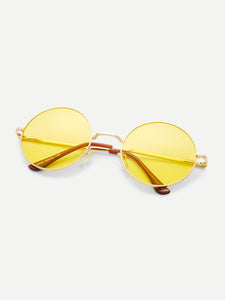 Gold Metal Frame Round Glasses