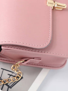 PU Flap Shoulder Bag With Chain