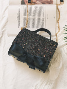 Bow Tie Glitter Chain Bag