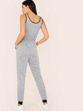 Load image into Gallery viewer, Drawstring Waist Ringer Tank Jumpsuit