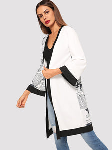 Letter Print Panel Outerwear