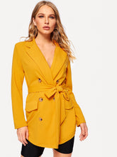 Load image into Gallery viewer, Button Detail Notched Collar Coat