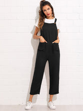 Load image into Gallery viewer, Pocket Front Rolled Up Hem Utility Overalls