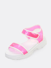 Load image into Gallery viewer, Open Toe Iridescent Chunky Platform Sole Sandals