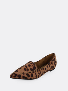 Leopard Stitch Pointed Flats