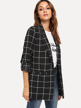 Load image into Gallery viewer, Dual Pocket Plaid Blazer