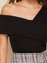 Load image into Gallery viewer, Asymmetrical Neck Foldover Front Top