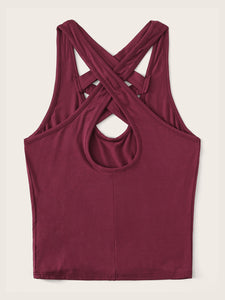 Criss Cross Solid Skinny Shell Top