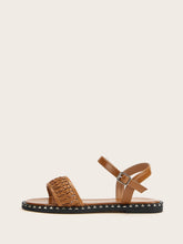 Load image into Gallery viewer, Braided Detail Buckle Strap Sandals