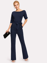 Load image into Gallery viewer, Button Detail Self Tie Jumpsuit