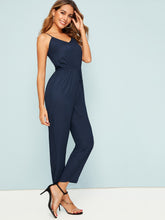 Load image into Gallery viewer, Solid Drawstring Waist Slip Jumpsuit