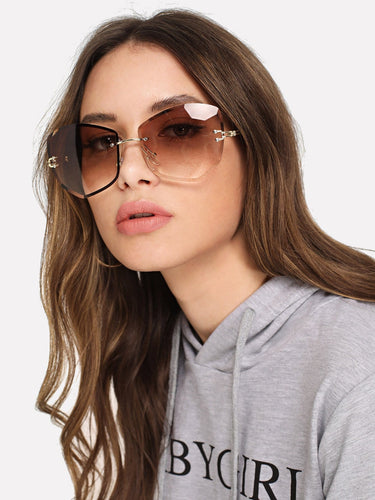 Rimless Ombre Sunglasses