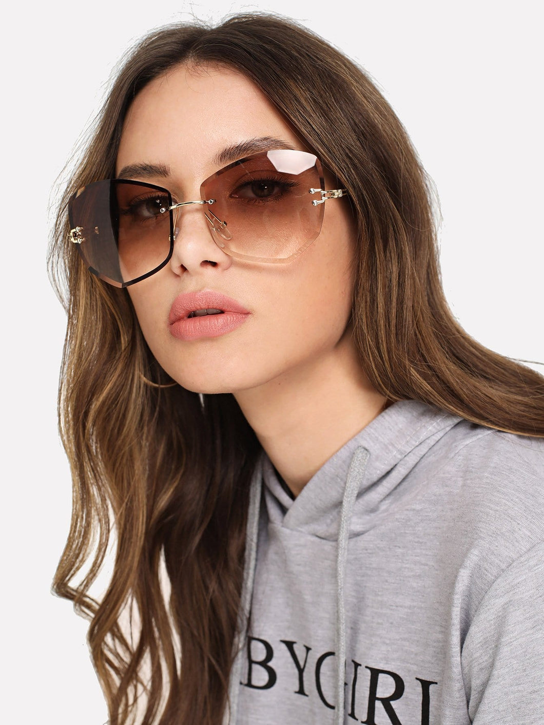 Rimless Ombre Sunglasses