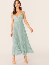 Load image into Gallery viewer, Surplice Neck Pleated Cami Dress