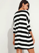 Load image into Gallery viewer, Batwing Sleeve Striped Dress