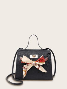 Pebble Detail Bow Tie Satchel Bag