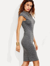 Load image into Gallery viewer, Marled Knit Fitted Midi Dress