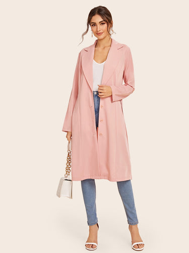 Single Breasted Belted Midi Coat