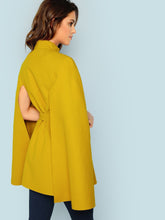 Load image into Gallery viewer, Button Front Self Belted Cape Coat