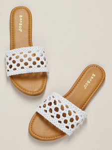 Interlock Braided Band Flat Slide Sandals