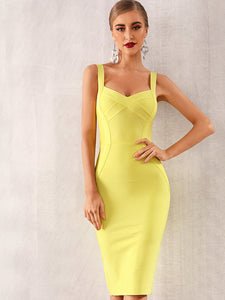 Adyce Solid Zip Back Bandage Slip Dress