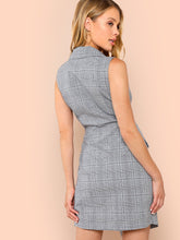 Load image into Gallery viewer, Double Breasted Glen Plaid Tank Dress