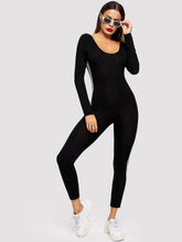 Load image into Gallery viewer, Striped Side Seam Backless Unitard Jumpsuit