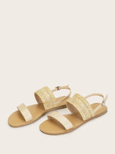 Load image into Gallery viewer, Open Toe Woven Slingback Sandals