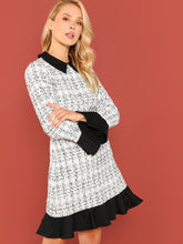 Load image into Gallery viewer, 2 In 1 Pephem Collared Tweed Dress