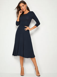 Fit And Flare Solid Dress