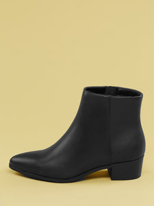 Pointed Toe Low Block Heel Booties