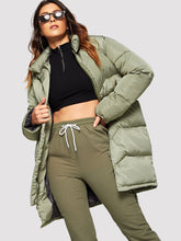 Load image into Gallery viewer, Solid Zip-Up Puffer Coat