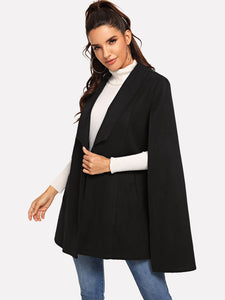 Shawl Collar Cape Coat