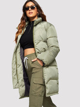 Load image into Gallery viewer, Solid Zip-Up Puffer Coat