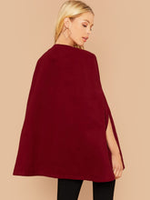 Load image into Gallery viewer, Strap Buckle Closure Cape Coat