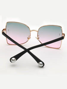 Ombre Lens Metal Frame Sunglasses