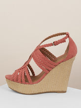 Load image into Gallery viewer, Woven Cut Out Straps Platform Wedge Sandals