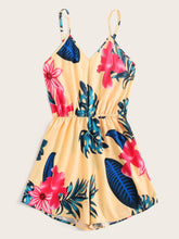 Load image into Gallery viewer, Tropical Print Cami Playsuit