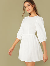 Load image into Gallery viewer, Bishop Sleeve Flare Hem Dress Without Belt