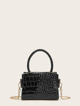 Load image into Gallery viewer, Croc Embossed Chain Flap Satchel Bag