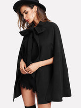 Load image into Gallery viewer, Slit Back Tied Front Cape Coat