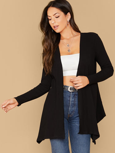 Asymmetrical Hem Knit Coat