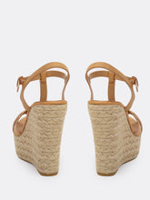 Load image into Gallery viewer, Overlap Band Ankle Strap Jute Trim Platform Wedges