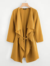 Load image into Gallery viewer, Waterfall Collar Pocket Front Wrap Coat