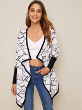 Load image into Gallery viewer, Geometric Waterfall Collar Coat