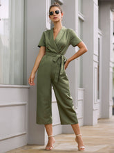 Load image into Gallery viewer, Solid Double-breasted Belted Jumpsuit