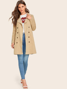 Double Breasted Belted Trench Coat