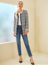 Load image into Gallery viewer, Frayed Edge Tweed Coat